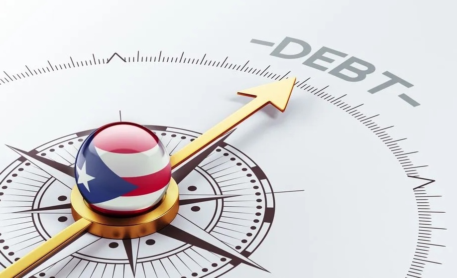 Compass pointing to debt